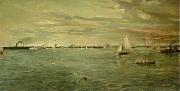 Verner Moore White The Harbor at Galveston, was painted for the Texas exhibit at the oil painting on canvas